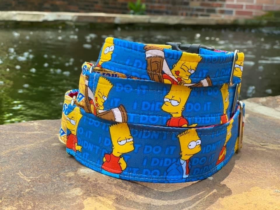 Butterfinger and Bart Simpson dog collar